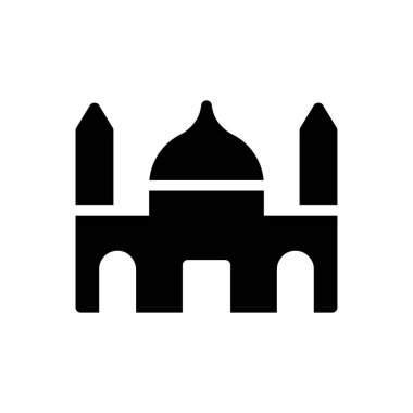 Şeffaf bir arkaplan üzerinde cami vektör illüstrasyonu. Konsept ve grafik tasarım simgeleri için kaliteli semboller..