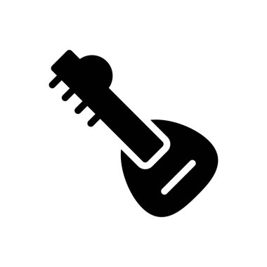 Saydam bir arkaplanda gitar vektör illüstrasyonu. Konsept ve grafik tasarımı için kaliteli semboller.. 