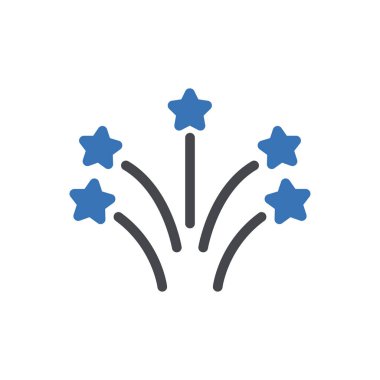 Şeffaf bir arkaplanda havai fişek vektör illüstrasyonu. Konsept ve grafik tasarım simgeleri için kaliteli semboller..