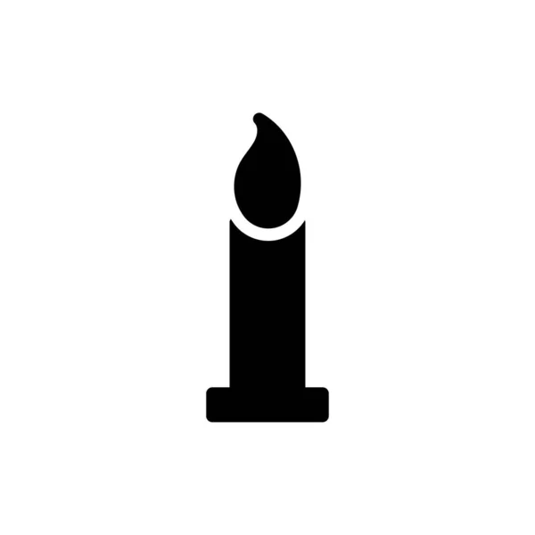 透明背景下的蜡烛矢量图解 优质符号 概念和图形设计用的Glyphs图标 — 图库矢量图片