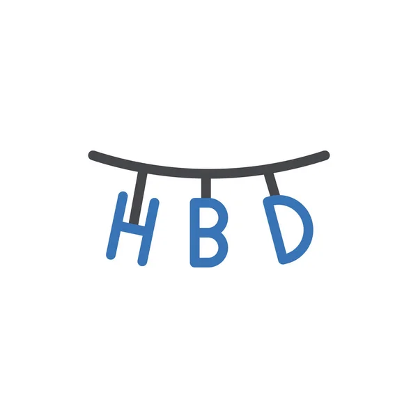 Hbd Premium Quality Symbols Glyphs Icon Concept Graphic Design — 스톡 벡터