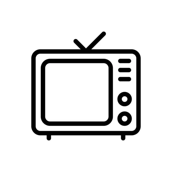 Ilustração Vetorial Televisão Fundo Transparente Símbolos Qualidade Premium Ícone Linha — Vetor de Stock