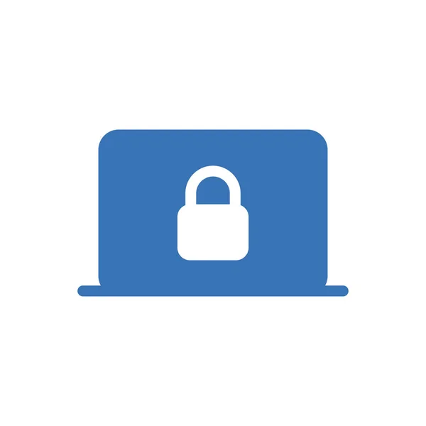 Laptop Lock Vector Illustration Transparent Background Premium Quality Symbols Glyphs — Stock Vector