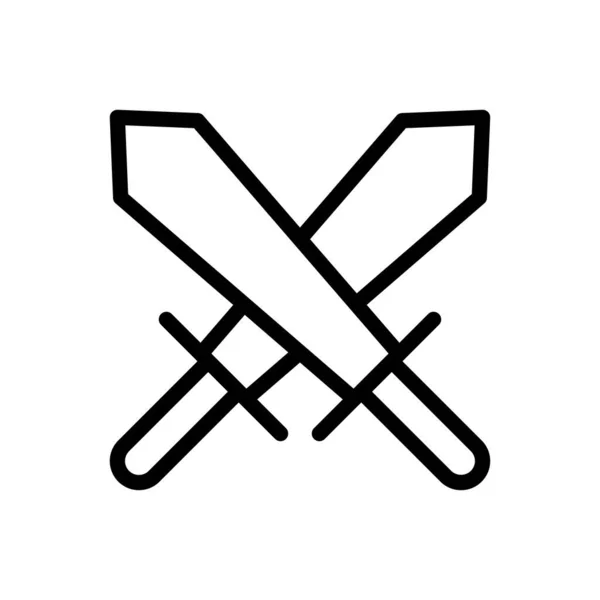 Schwerter Vektor Illustration Auf Transparentem Hintergrund Symbole Premium Qualität Thin — Stockvektor