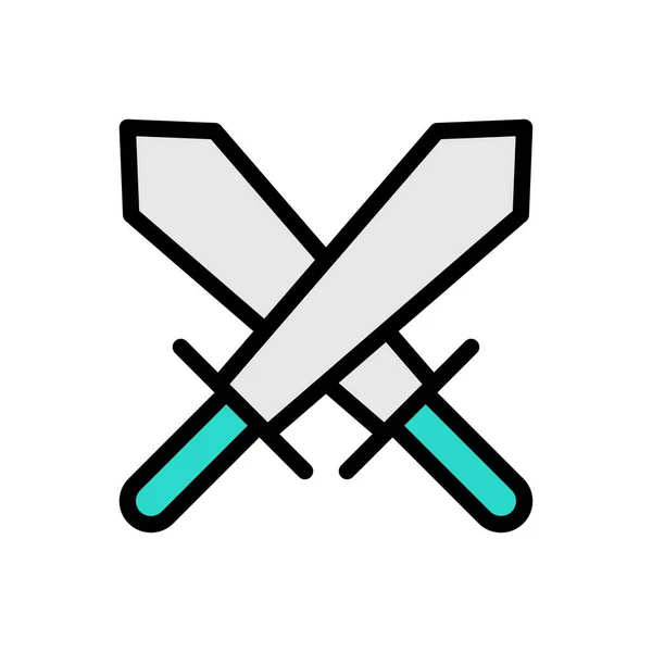 Swords Vector Illustration Transparent Background Premium Quality Symbols Stroke Icon — Stock Vector