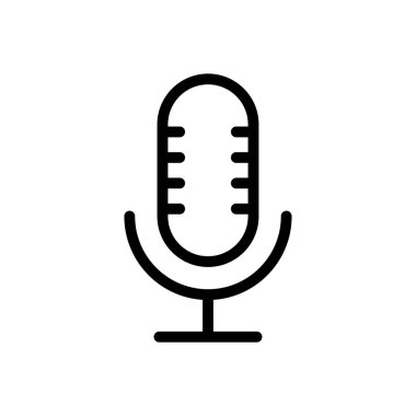 Şeffaf bir arkaplanda Mike vektör çizimi. Premium kalite sembolleri. Konsept ve grafik tasarım için ince çizgi simgesi.