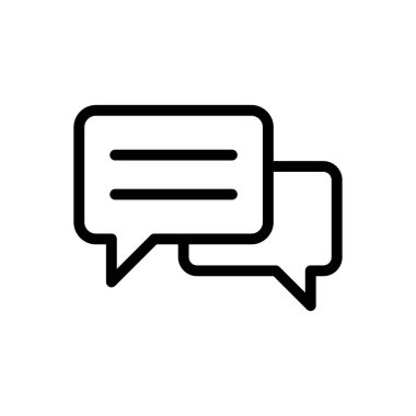 Şeffaf bir arkaplan üzerinde ileti vektör illüstrasyonu. Konsept ve grafik tasarımı için ince çizgi simgesi..