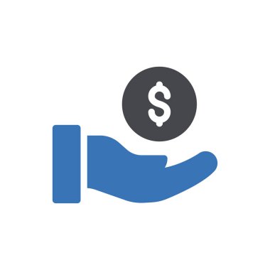 Saydam bir arkaplanda dolar vektör illüstrasyonu. Konsept ve grafik tasarım simgeleri için kaliteli semboller..