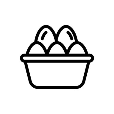 Saydam bir arkaplanda yumurta vektör çizimi. Konsept ve grafik tasarım için ince çizgi simgesi..