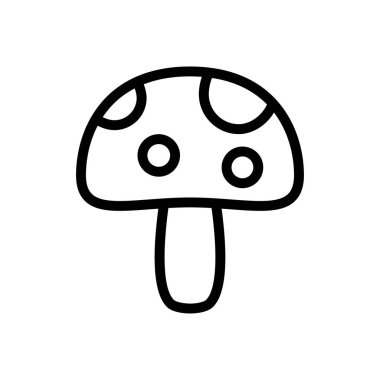 Saydam bir arkaplanda mantar vektör çizimi. Konsept ve grafik tasarım için ince çizgi simgesi..