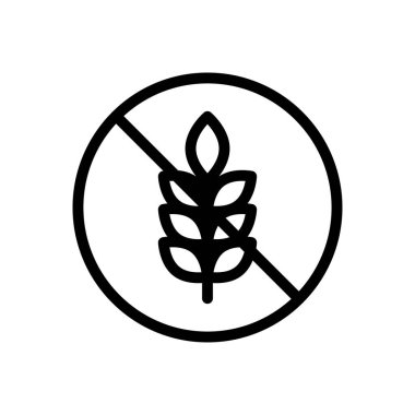 Şeffaf bir arkaplanda tahıl vektör çizimi yok. Premium kalite semboller. Konsept ve grafik tasarım için ince çizgi simgesi.