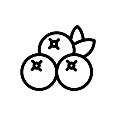 Şeffaf bir arkaplan üzerinde yaban mersini vektör çizimi. Konsept ve grafik tasarımı için ince çizgi simgesi..