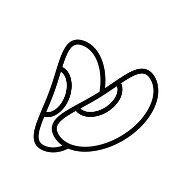 Şeffaf bir arkaplan üzerinde fasulye vektör çizimi. Konsept ve grafik tasarım için ince çizgi simgesi..