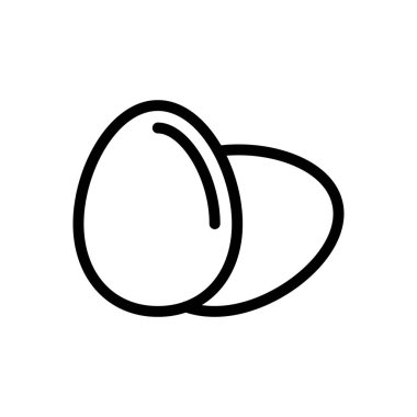 Saydam bir arkaplanda yumurta vektör çizimi. Konsept ve grafik tasarım için ince çizgi simgesi.. 