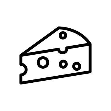 Şeffaf bir arkaplanda peynir vektör çizimi. Konsept ve grafik tasarım için ince çizgi simgesi..