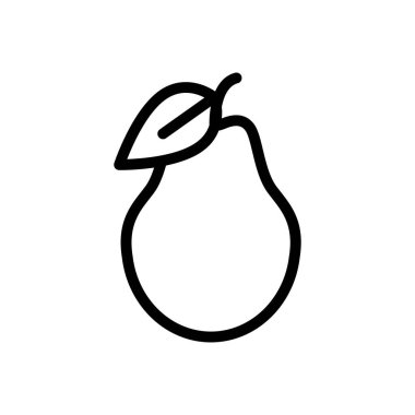 Şeffaf arkaplan üzerinde armut vektör çizimi. Premium kalite semboller. Konsept ve grafik tasarım için ince çizgi simgesi.