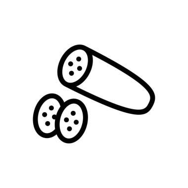 Saydam bir arkaplanda salatalık vektör çizimi. Konsept ve grafik tasarımı için ince çizgi simgesi..