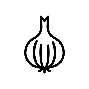 Şeffaf bir arkaplanda soğan vektör çizimi. Konsept ve grafik tasarım için ince çizgi simgesi..