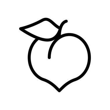 şeftali vektör çizimi şeffaf bir arkaplan üzerinde. Premium kalite semboller. Konsept ve grafik tasarım için ince çizgi simgesi.