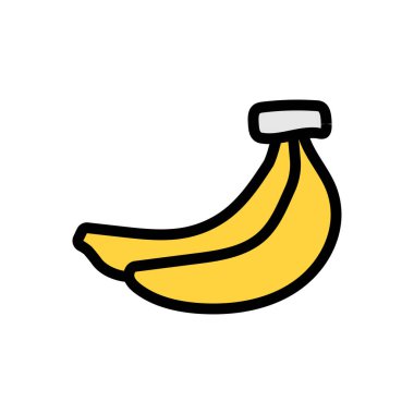 Saydam bir arkaplan üzerinde muz vektör illüstrasyonu. Konsept ve grafik tasarımı için birinci sınıf kalite simgeler..