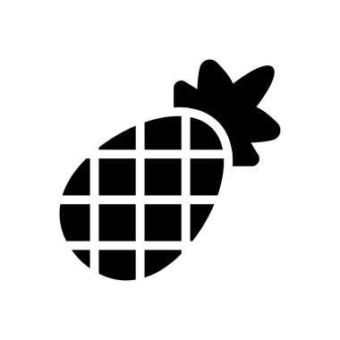Şeffaf bir arkaplan üzerinde ananas vektör çizimi. Konsept ve grafik tasarımı için özel kalite semboller..