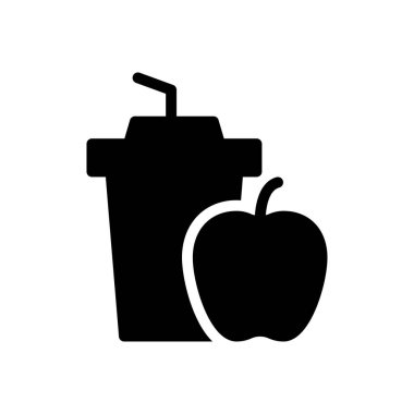 Şeffaf bir arkaplan üzerinde elma suyu vektör çizimi. Konsept ve grafik tasarım simgeleri için kaliteli semboller.. 