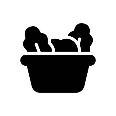 Şeffaf bir arkaplan üzerinde sebze sepeti vektör çizimi. Konsept ve grafik tasarımı için özel kalite semboller..