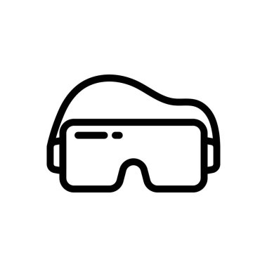 Şeffaf bir arkaplan üzerinde VR vektör çizimi. Premium kalite sembolleri. Konsept ve grafik tasarım için ince çizgi simgesi.