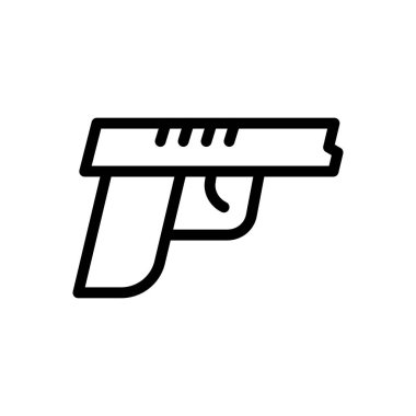 Şeffaf bir arkaplanda silah vektör çizimi. Premium kalite semboller. Konsept ve grafik tasarım için ince çizgi simgesi.