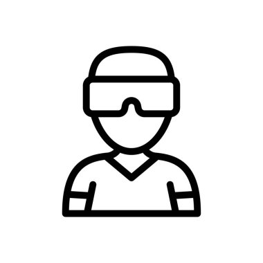 Şeffaf bir arkaplan üzerinde VR vektör çizimi. Premium kalite sembolleri. Konsept ve grafik tasarım için ince çizgi simgesi. 