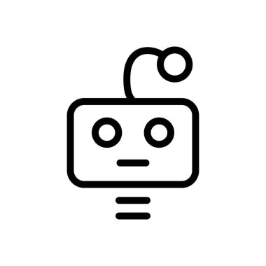 Şeffaf bir arkaplanda robot vektör çizimi. Premium kalite semboller. Konsept ve grafik tasarım için ince çizgi simgesi. 