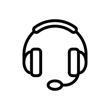Şeffaf bir arkaplan üzerinde kulaklık vektör çizimi. Konsept ve grafik tasarım için ince çizgi simgesi.. 