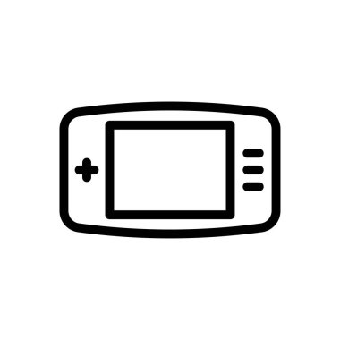 Saydam bir arkaplan üzerinde video oyunu vektör illüstrasyonu. Konsept ve grafik tasarım için ince çizgi simgesi..