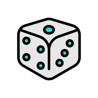 Şeffaf bir arkaplan üzerinde zar vektör illüstrasyonu. Konsept ve grafik tasarımı için birinci sınıf kalite simgeler.. 