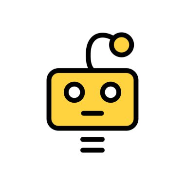 Şeffaf bir arkaplan üzerinde robot vektör çizimi. Konsept ve grafik tasarım için kaliteli semboller.. 