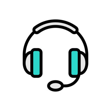 Şeffaf bir arkaplan üzerinde kulaklık vektör çizimi. Konsept ve grafik tasarımı için birinci sınıf kalite simgeler.. 