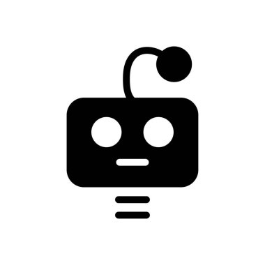 Şeffaf bir arkaplan üzerinde robot vektör çizimi. Konsept ve grafik tasarım simgeleri için kaliteli semboller.. 