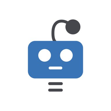 Şeffaf bir arkaplan üzerinde robot vektör çizimi. Konsept ve grafik tasarım simgeleri için kaliteli semboller..