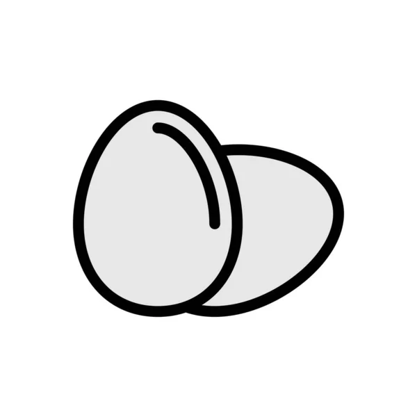 透明感のある背景に卵ベクトルイラスト プレミアム品質記号コンセプトとグラフィックデザインのためのストロークアイコン — ストックベクタ