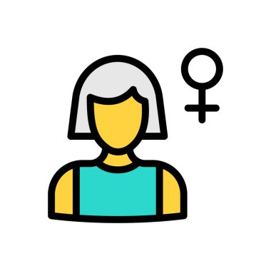 Saydam bir arkaplan üzerinde kadın vektör illüstrasyonu. Konsept ve grafik tasarım için birinci sınıf kalite simgeler..