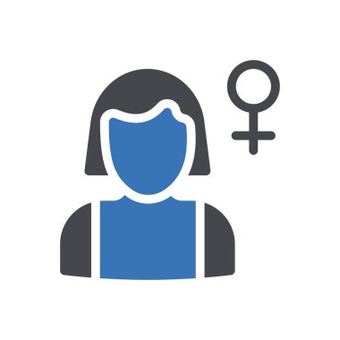 Saydam bir arkaplanda kadın vektör illüstrasyonu. Konsept ve grafik tasarım simgeleri..