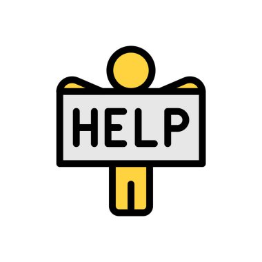 Şeffaf bir arkaplan üzerinde vektör illüstrasyonuna yardım et. Konsept ve grafik tasarımı için kaliteli simgeler..