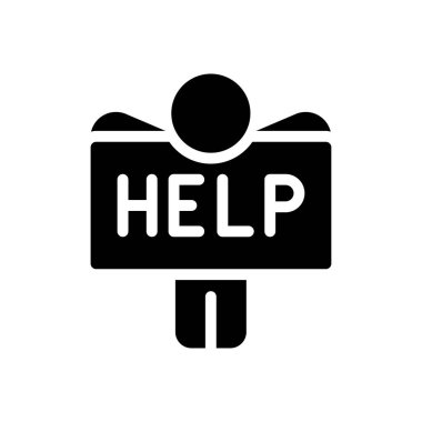 Şeffaf bir arkaplanda vektör illüstrasyonuna yardım et. Konsept ve grafik tasarımı için kaliteli semboller.. 