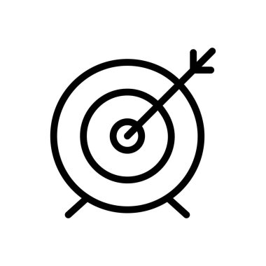 Şeffaf bir arkaplanda hedef vektör çizimi. Konsept ve grafik tasarım için ince çizgi simgesi..