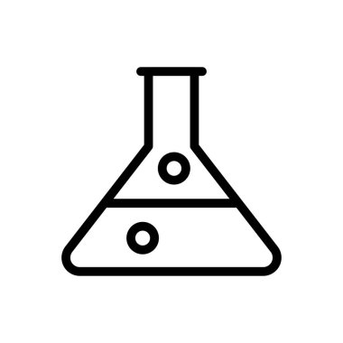 Şeffaf bir arkaplanda beher vektör çizimi. Konsept ve grafik tasarım için ince çizgi simgesi..