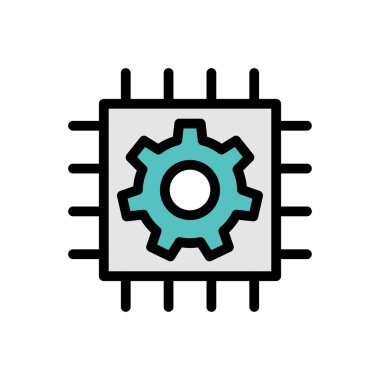 Şeffaf bir arkaplan üzerinde işlemci vektör illüstrasyonu. Konsept ve grafik tasarımı için prim kalite simgeleri..