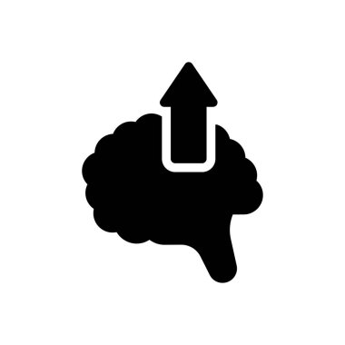 Saydam bir arkaplanda beyin büyüme vektörü çizimi. Konsept ve grafik tasarımı için özel kalite semboller..