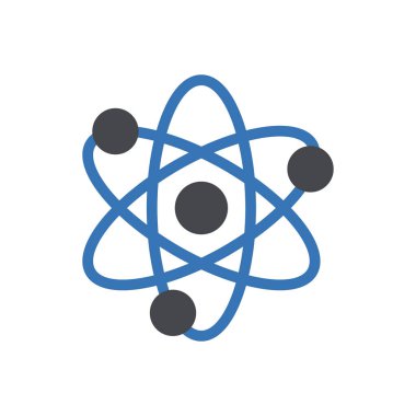 Şeffaf bir arkaplanda atom vektörü çizimi. Konsept ve grafik tasarım için mükemmel kalite sembolleri..