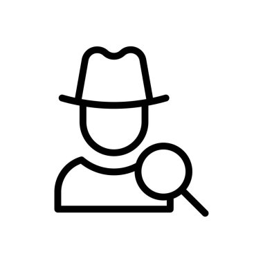 Şeffaf bir arkaplan üzerinde dedektif vektör çizimi. Premium kalite semboller. Konsept ve grafik tasarım için ince çizgi simgesi..