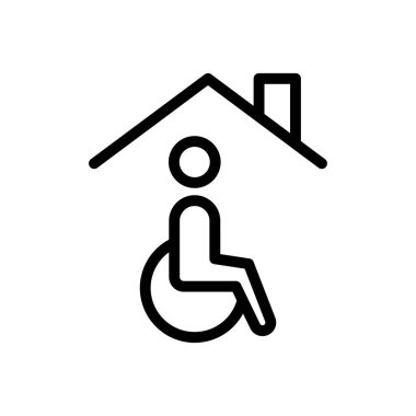 Saydam bir arkaplan üzerinde tekerlekli sandalye vektör çizimi. Konsept ve grafik tasarım için ince çizgi simgesi.. 